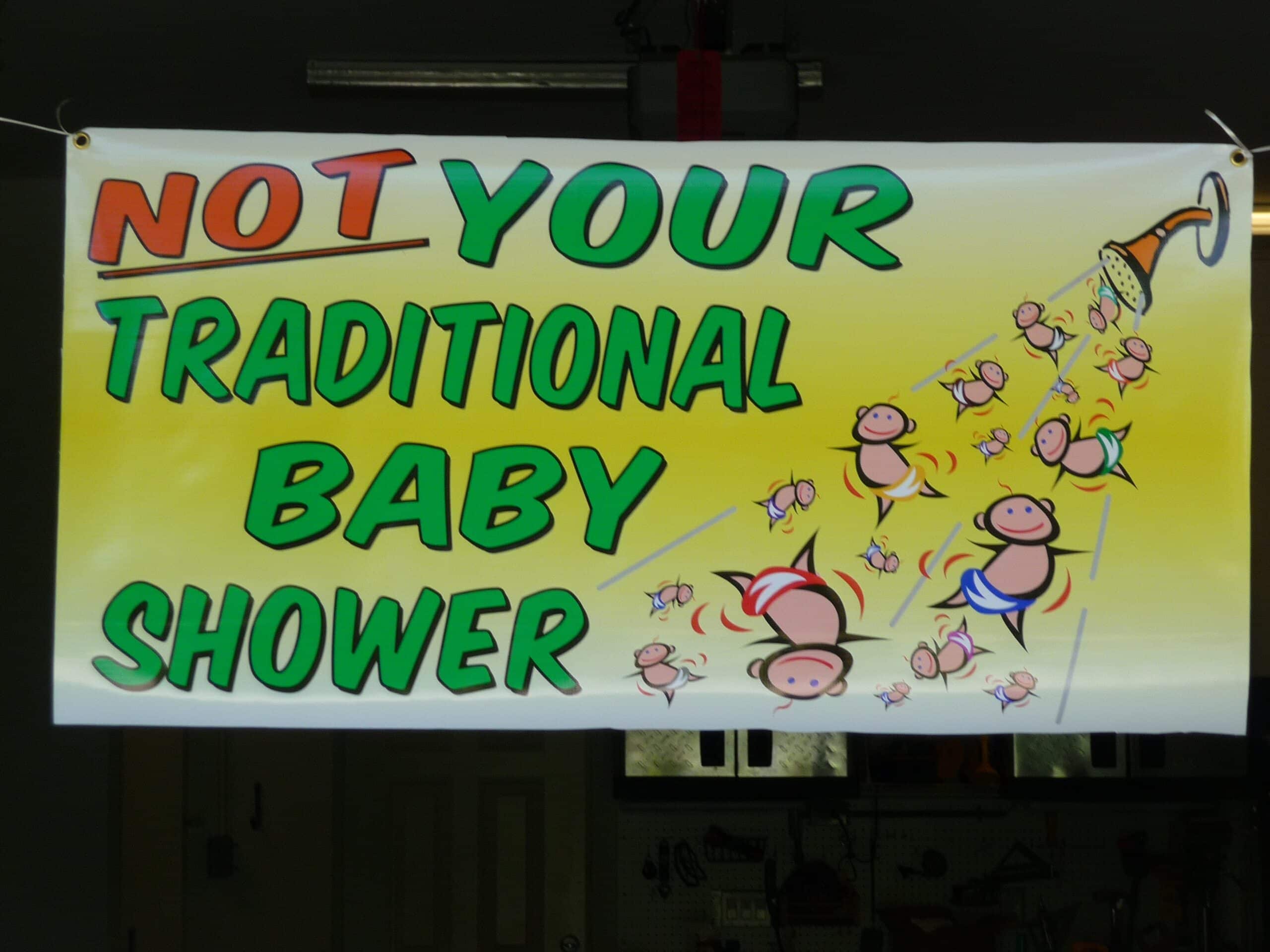 Signs in one day baby shower banner